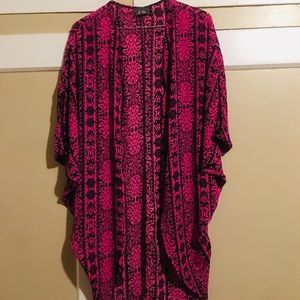 Black and pink open cardigan short sleeve